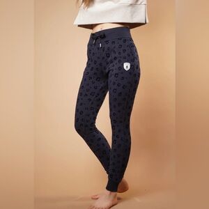 Wanakome maribel dark navy blue animal print women’s jogger pants